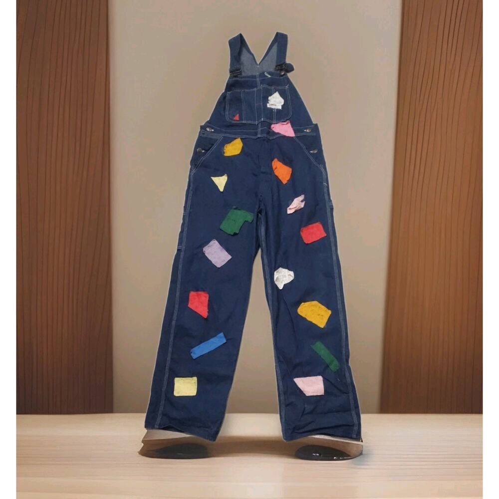 Vintage 60s 70s Montgomery Ward Denim Overalls Size 36x32 Made in USA